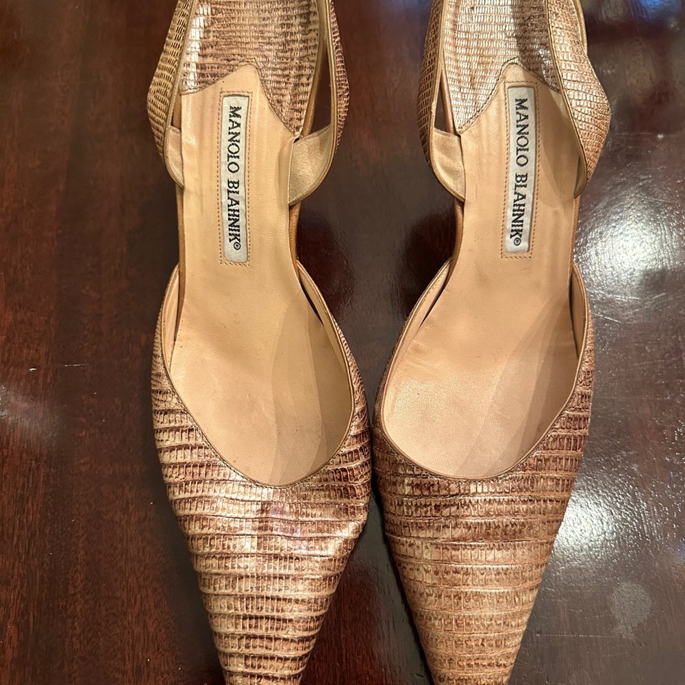 Manolo Blahnik Golden Brown Women's Shoes